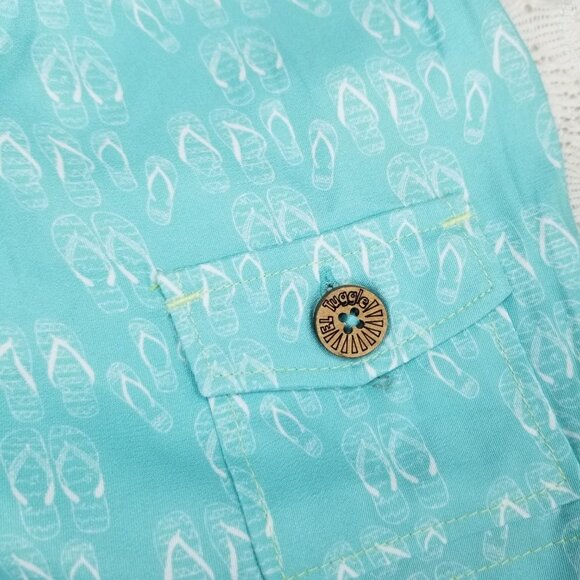 El Tuggle Flip Flop Swim Short light blue size 30 quick dry beach shorts pockets - Picture 3 of 13